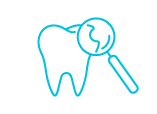 tooth icon with a magnifying glass